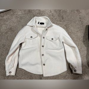 Cream Sherpa Silver Jeans jacket. Size 14/16 kids.